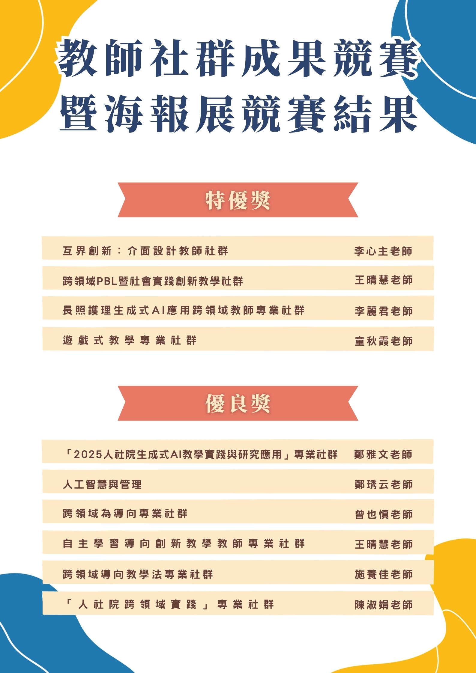 教師社群成果競賽暨海報展